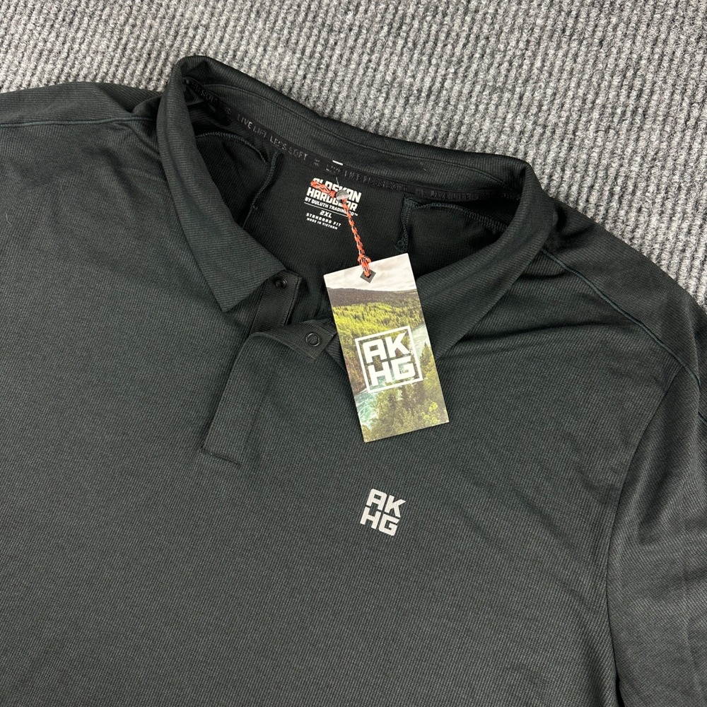 Alaskan Hardgear AKHG Duluth Trading Co Tun-Dry Polo Shirt Mens 2XL Black 70723